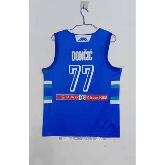 Camiseta Slovenia Luka Doncic #77 Tokyo 2021 Azul